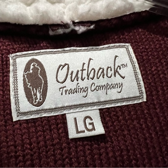 Outback Trading Company Large Burgundy Ladies Leia Wine Cardigan Sweater Y - Picture 3 of 4